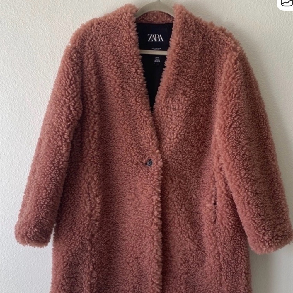Zara Blush Teddy Jacket